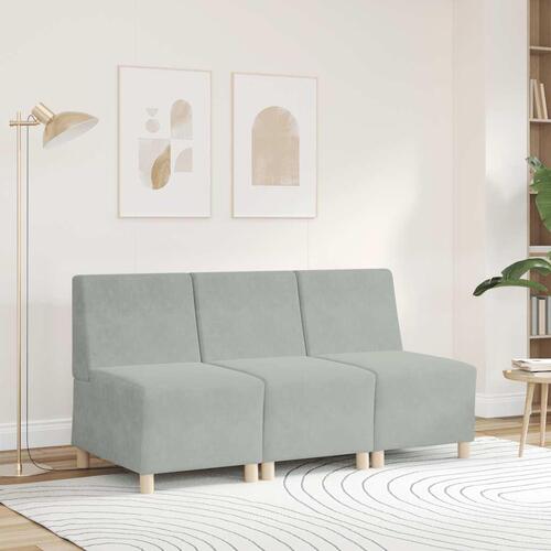 Sofastol 55 cm fløjl lysegrå