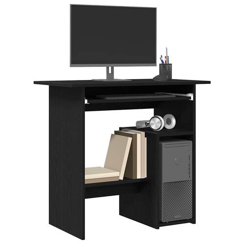 Skrivebord 80 x 45 x 74 cm konstrueret træ sort egetræsfarve