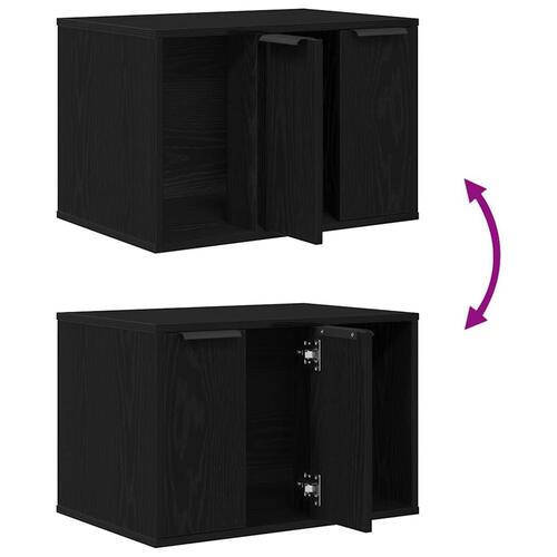 Toiletskjuler til kattebakke 60x40x40cm konstrueret træ sort eg