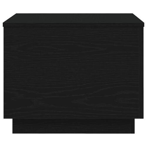 Sofabord med LED-lys 50x50x40 cm sort egetræsfarve