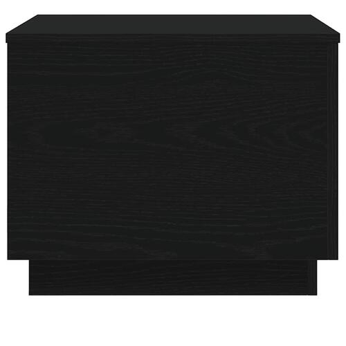 Sofabord med LED-lys 50x50x40 cm sort egetræsfarve