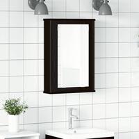 Badeværelsesskab med spejl 42x12x60 cm konstrueret træ sort eg