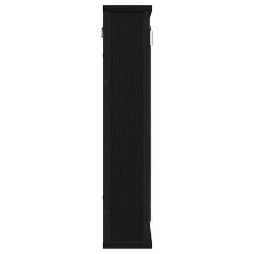 Badeværelsesskab med spejl 42x12x60 cm konstrueret træ sort eg