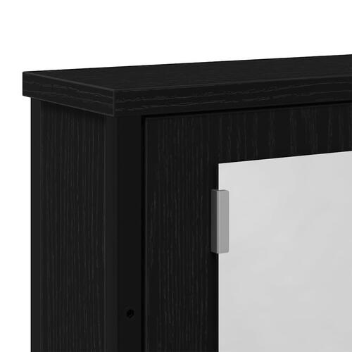 Badeværelsesskab med spejl 42x12x60 cm konstrueret træ sort eg
