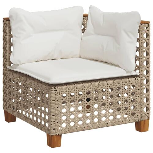Sofasæt til haven 5 dele med hynder polyrattan beige
