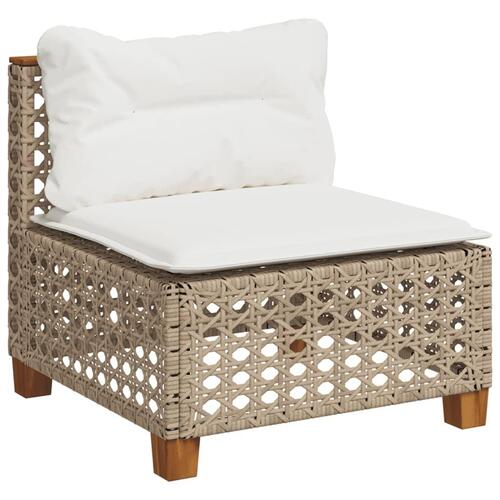 Sofasæt til haven 5 dele med hynder polyrattan beige