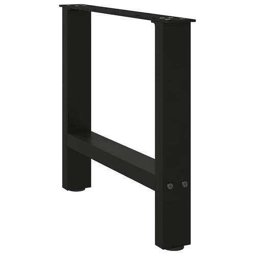 Sofabordben 2 stk. 50x(42-43) cm stål sort
