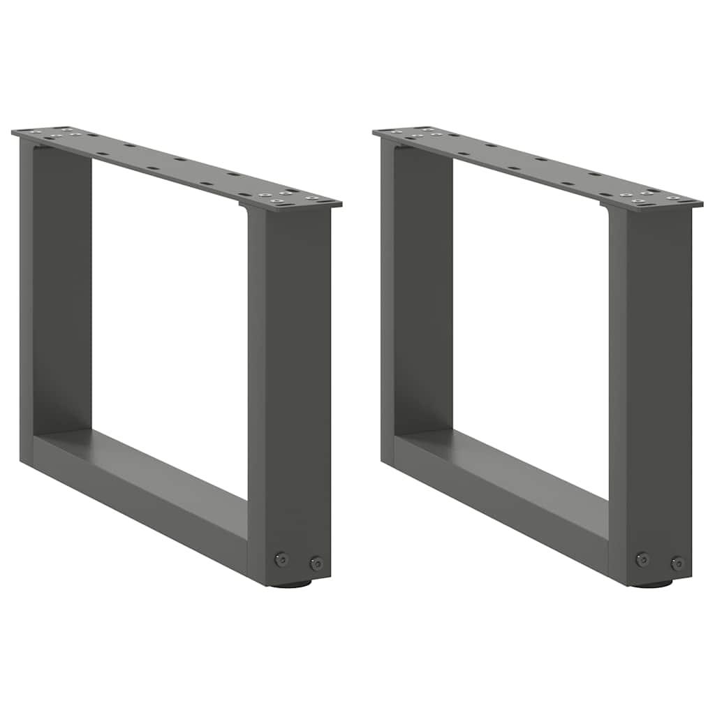 Sofabordsben U-formet 2 stk. antracit 50x(30-31) cm stål billede