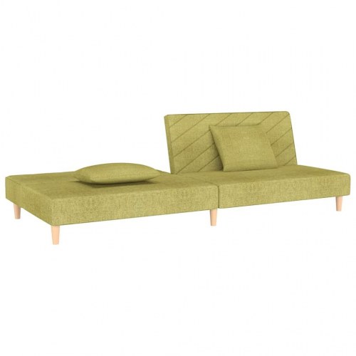 2-personers sovesofa med 2 puder - grøn