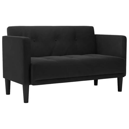 Elskovssofa 111 cm fløjl sort