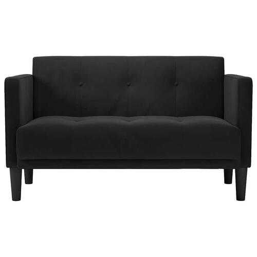 Elskovssofa 111 cm fløjl sort