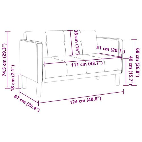 Elskovssofa 111 cm fløjl sort