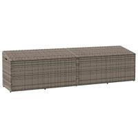 Opbevaringskasse til haven 220x50x58 cm polyrattan grå