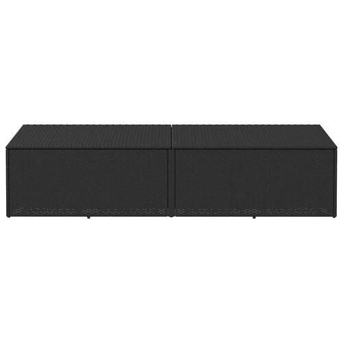 Opbevaringsboks til haven 220x50x58 cm polyrattan sort
