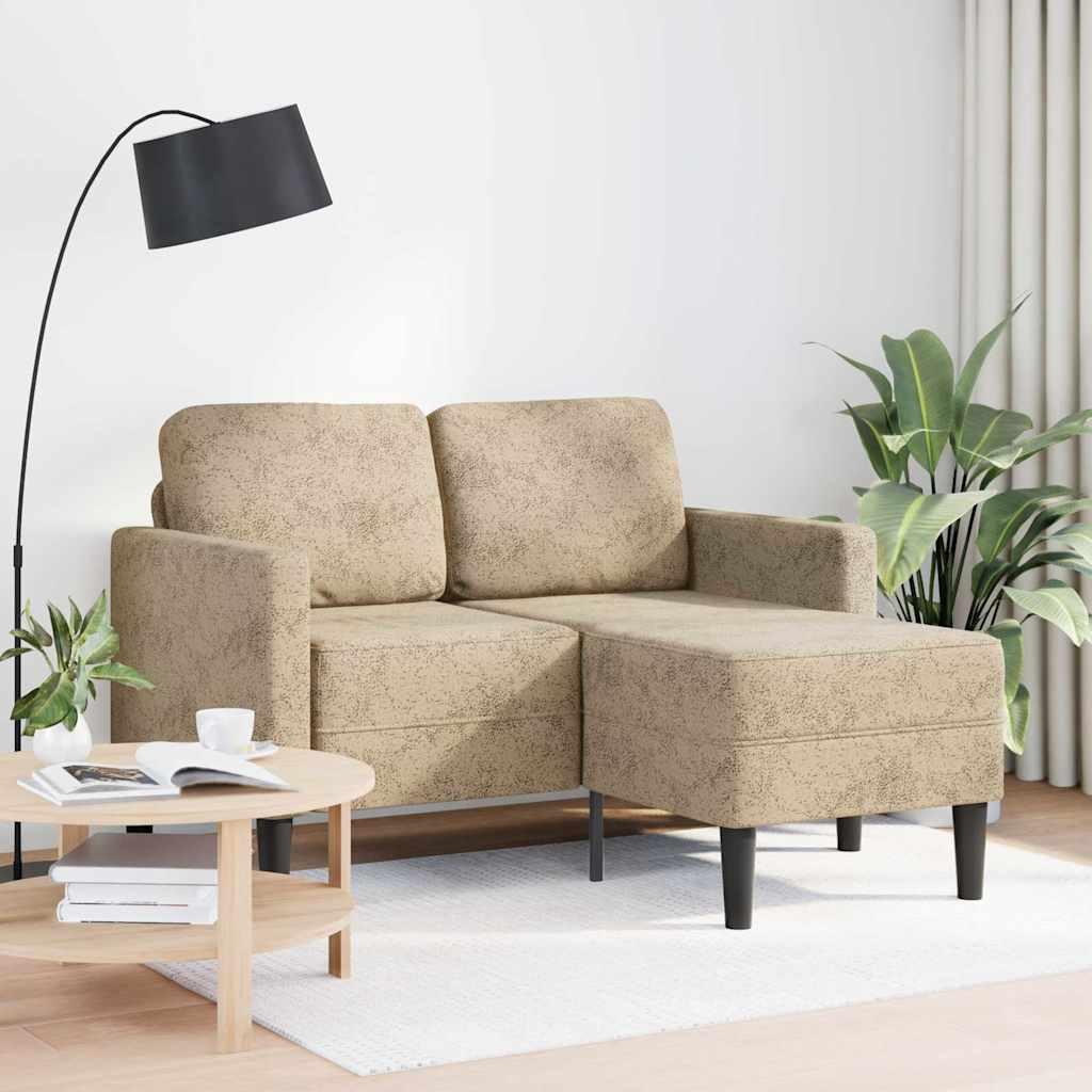 2-Personers Sofa Med Chaiselong L-Formet 125 Cm Kunstlæder - Lysegrå