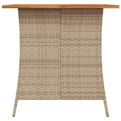 Spisebordssæt til haven 5 dele med hynder polyrattan beige
