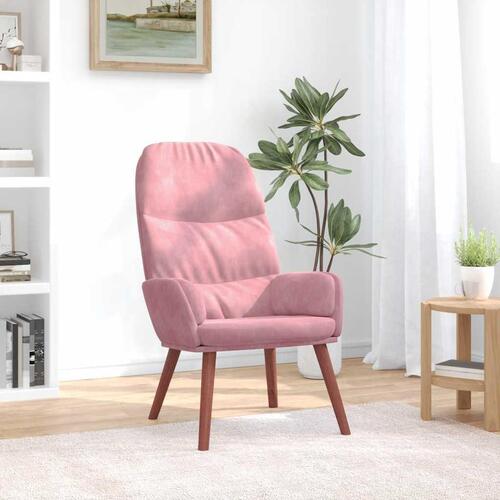 Lænestol fløjl pink