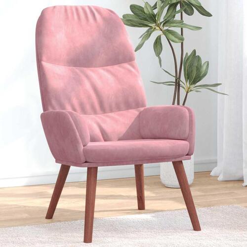 Lænestol fløjl pink