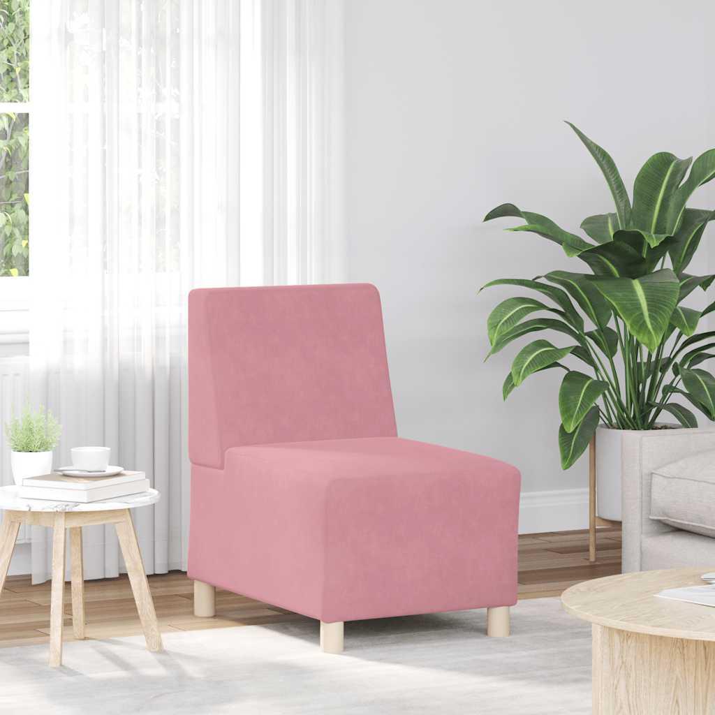 Sofastol 55 cm fløjl lyserød