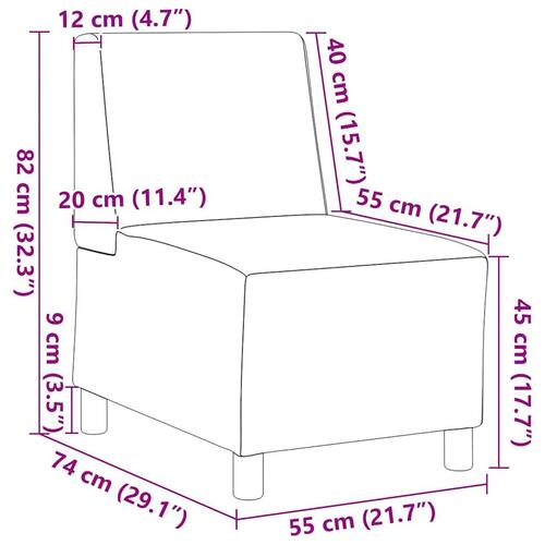 Lænestol 55 cm fløjl lyserød