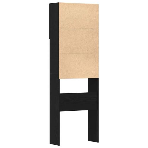 Vaskemaskineskab 64x24x190 cm konstrueret træ sort egetræsfarve