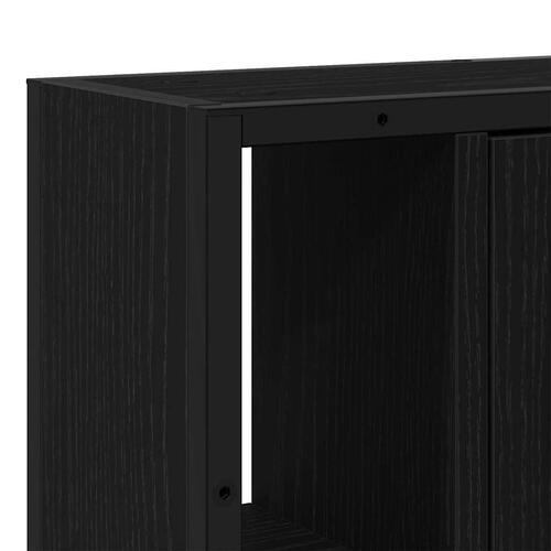 Badeværelsesskab + spejl 60x16x60 cm konstrueret træ sort eg