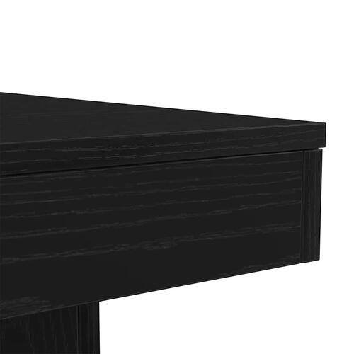 Sofabord med LED-lys 90x50x40 cm sort egetræsfarve