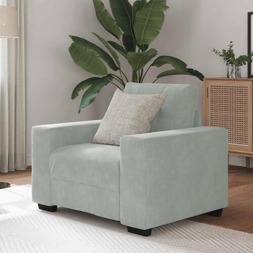 Sofastol 60 cm fløjl lysegrå