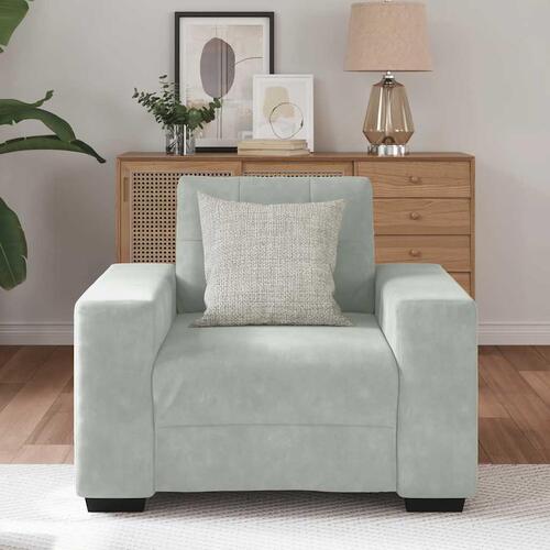 Sofastol 60 cm fløjl lysegrå