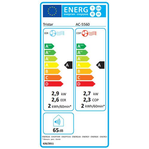Bærbart klimaanlæg Tristar AC-5560 Hvid A (OUTLET A)