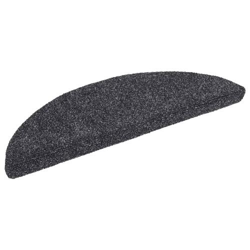 Selvklæbende trappemåtter 15 stk. nålenagle 56x17x3 cm mørkegrå