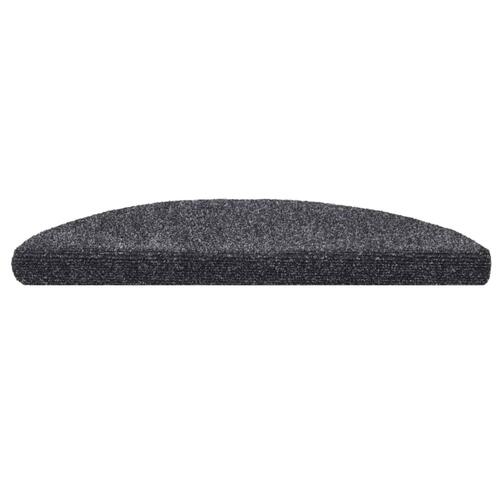 Selvklæbende trappemåtter 15 stk. nålenagle 56x17x3 cm mørkegrå