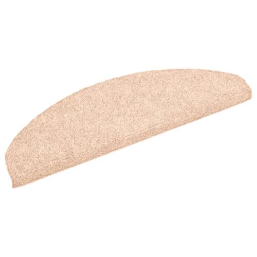 Selvklæbende trappemåtter 15 stk. nålenagle 65x21x4 cm creme