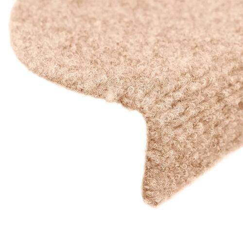 Selvklæbende trappemåtter 15 stk. nålenagle 65x21x4 cm creme