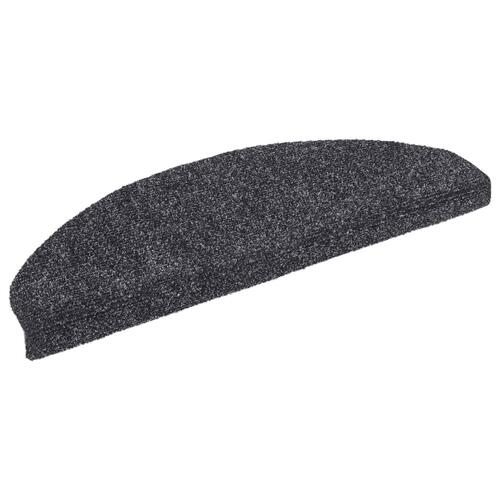 Selvklæbende trappemåtter 15 stk. nålenagle 65 x 21 x 4 cm mørkegrå