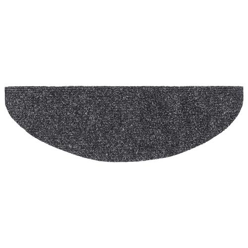 Selvklæbende trappemåtter 15 stk. nålenagle 65 x 21 x 4 cm mørkegrå