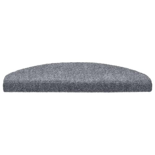Selvklæbende trappemåtter 15 stk. nålenagle 65 x 21 x 4 cm lysegrå