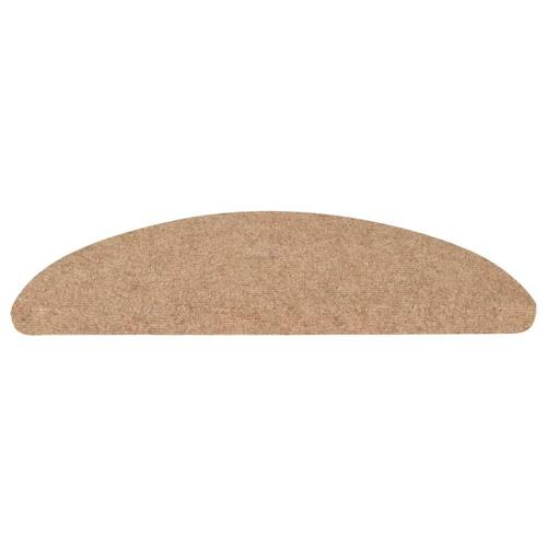 Selvklæbende trappemåtter 15 stk. 56x17x3 cm beige
