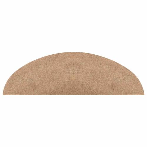 Selvklæbende trappemåtter 15 stk. 56x17x3 cm beige