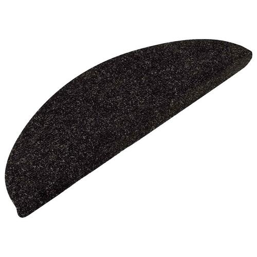Selvklæbende trappemåtter 15 stk. 56x17x3 cm antracitgrå