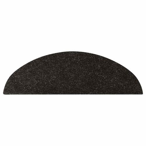 Selvklæbende trappemåtter 15 stk. 56x17x3 cm antracitgrå