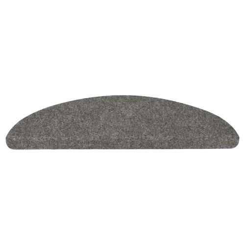 Selvklæbende trappemåtter 15 stk. 56x17x3 cm grå