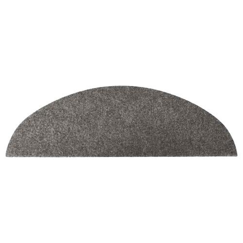 Selvklæbende trappemåtter 15 stk. 56x17x3 cm grå