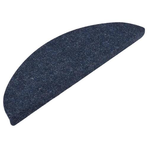 Selvklæbende trappemåtter 15 stk. 56x17x3 cm blå