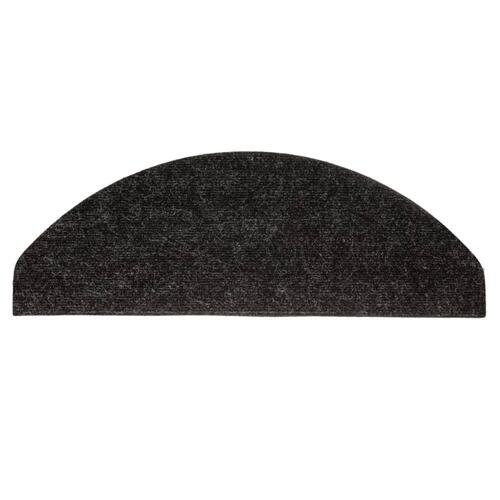 Selvklæbende trappemåtter 15 stk. 65x22,5x3,5 cm antracitgrå