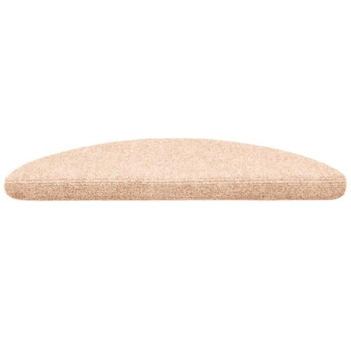 Selvklæbende trappemåtter 10 stk. 56x17x3 cm tuftet cremefarvet