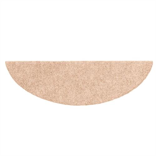 Selvklæbende trappemåtter 10 stk. 56x17x3 cm tuftet cremefarvet