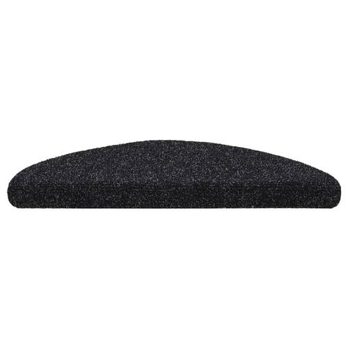 Selvklæbende trappemåtter 5 stk. 56x17x3 cm tuftet sort