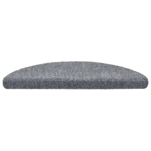 Selvklæbende trappemåtter 10 stk. 56x17x3 cm tuftet lysegrå