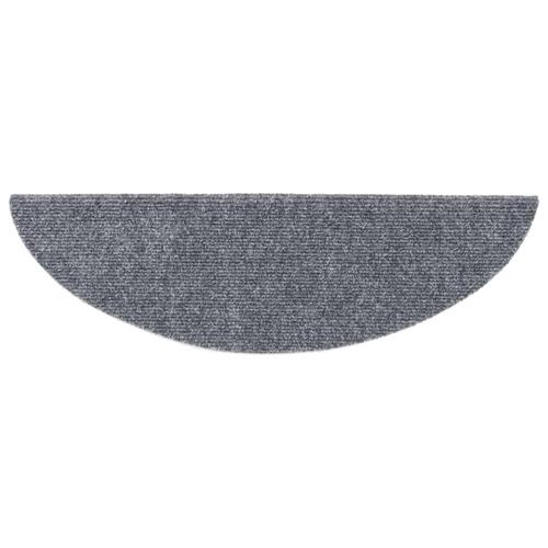 Selvklæbende trappemåtter 10 stk. 56x17x3 cm tuftet lysegrå